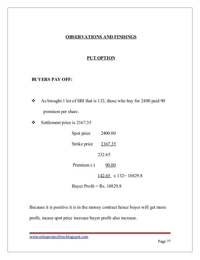 derivatives project ppt a study on futures and options